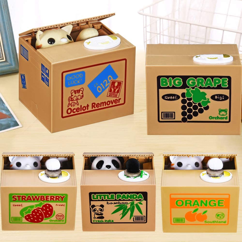 Coin Operated Kiddie Ride - Kucing Panda Mencuri Koin Kotak Uang