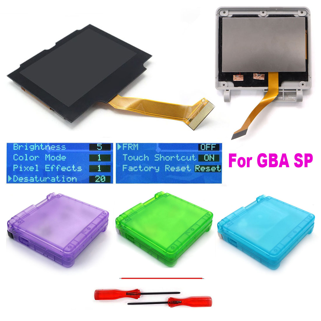 Lcd Screen Arcade - HISPEEDIDO untuk GBA SP, Layar IPS